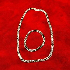 Chain and bracelet gold plated